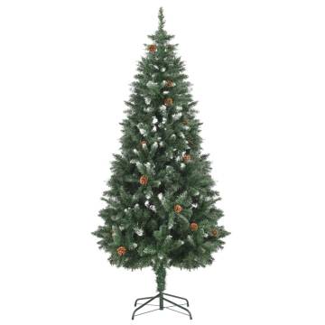 180 cm Pre-lit Artificial Christmas Tree with Pine Cones