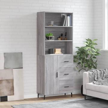 Highboard Grey Sonoma 69.5x34x180 cm - Stylish Storage Solution