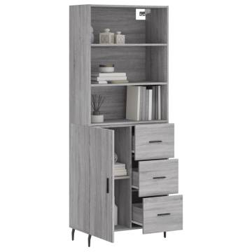 Highboard Grey Sonoma 69.5x34x180 cm - Stylish Storage Solution