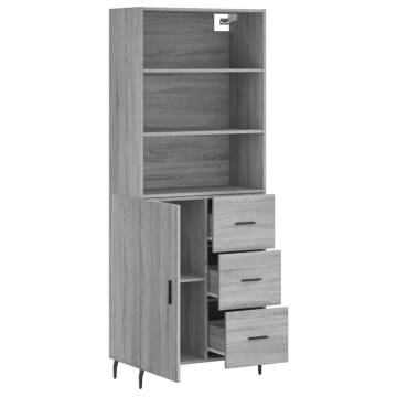 Highboard Grey Sonoma 69.5x34x180 cm - Stylish Storage Solution