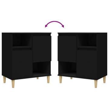 Stylish Black Sideboard - 60x35x70 cm Engineered Wood