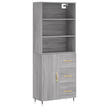 Highboard Grey Sonoma - Stylish Storage Cabinet | Hipomarket