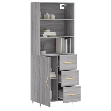 Highboard Grey Sonoma - Stylish Storage Cabinet | Hipomarket