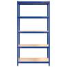 5-Layer Shelves - 2 pcs Blue Steel & Engineered Wood Storage