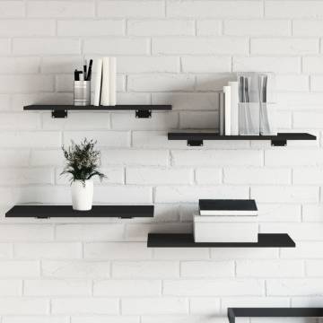 Bookshelf Boards 8 pcs - Black Engineered Wood | HipoMarket