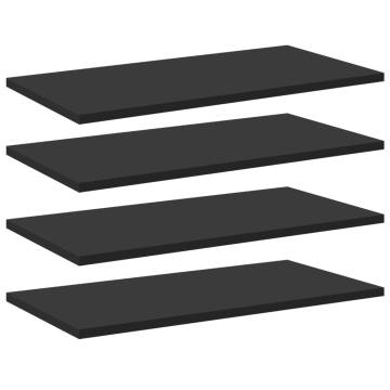 Bookshelf Boards 8 pcs - Black Engineered Wood | HipoMarket