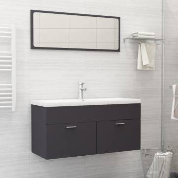 Grey 2 Piece Bathroom Furniture Set - Stylish & Functional