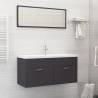 2 Piece Bathroom Furniture Set Grey Engineered Wood Colour grey Number of 1 Number of Pieces 