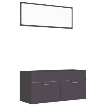 Grey 2 Piece Bathroom Furniture Set - Stylish & Functional