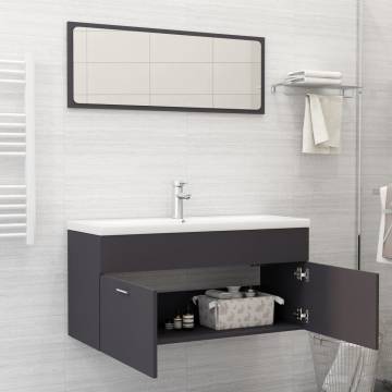 Grey 2 Piece Bathroom Furniture Set - Stylish & Functional