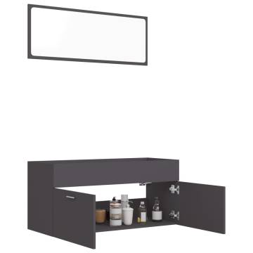 Grey 2 Piece Bathroom Furniture Set - Stylish & Functional