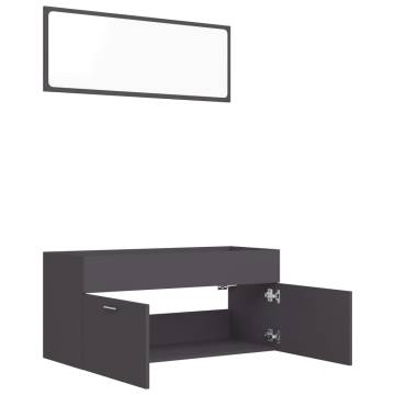 Grey 2 Piece Bathroom Furniture Set - Stylish & Functional