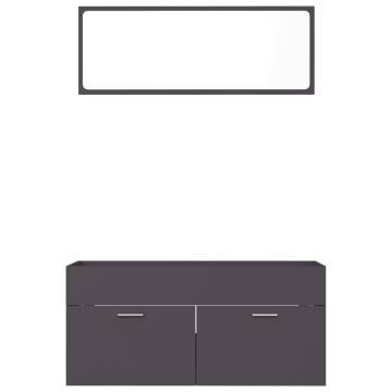 Grey 2 Piece Bathroom Furniture Set - Stylish & Functional