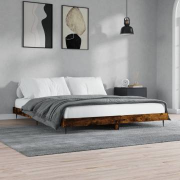 Smoked Oak Bed Frame 140x200 cm | Durable & Stylish