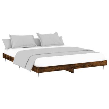 Smoked Oak Bed Frame 140x200 cm | Durable & Stylish