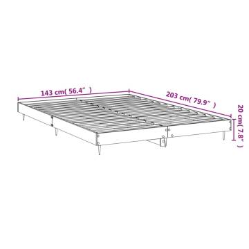 Smoked Oak Bed Frame 140x200 cm | Durable & Stylish