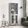 Highboard Grey Sonoma 69.5x34x180 cm Engineered Wood Colour grey sonoma Quantity in Package 1 Model 2 glass doors 