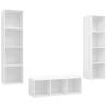 3 Piece White TV Cabinet Set - Stylish & Practical Storage