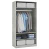 Concrete Grey Wardrobe | 100x50x200 cm | Stylish Storage Solution