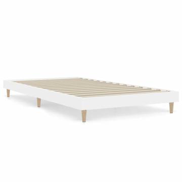 White Bed Frame 100x200 cm - Durable Engineered Wood