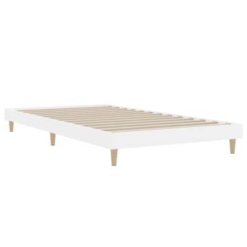 White Bed Frame 100x200 cm - Durable Engineered Wood