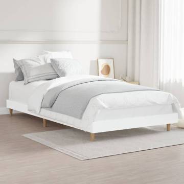 White Bed Frame 100x200 cm - Durable Engineered Wood