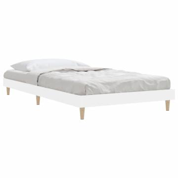 White Bed Frame 100x200 cm - Durable Engineered Wood