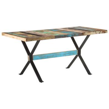 Industrial Dining Table 160x80 cm - Solid Reclaimed Wood