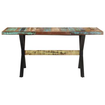 Industrial Dining Table 160x80 cm - Solid Reclaimed Wood