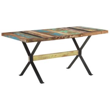 Industrial Dining Table 160x80 cm - Solid Reclaimed Wood