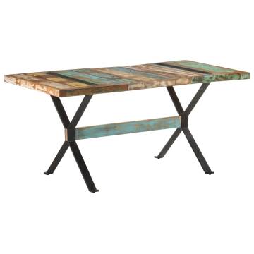 Industrial Dining Table 160x80 cm - Solid Reclaimed Wood