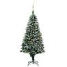 Pre-lit Artificial Christmas Tree with Balls & Pinecones - 240 cm