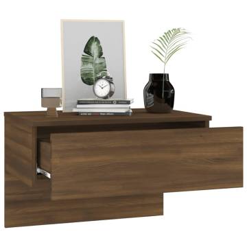 Wall-Mounted Bedside Cabinets - 2 Pcs Brown Oak | HiPoMarket