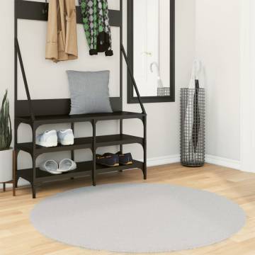 Soft & Washable Grey Rug HUARTE - Ø 120 cm | HipoMarket