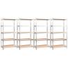 5-Layer Shelves - Sturdy Steel & Engineered Wood Storage Racks