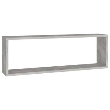 Wall Cube Shelf Set - 6 pcs Concrete Grey - Stylish Storage