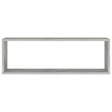 Wall Cube Shelf Set - 6 pcs Concrete Grey - Stylish Storage