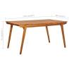 Garden Table 150x90x75 cm - Solid Acacia Wood - Hipomarket