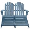 2-Seater Adirondack Chair & Ottoman - Blue Fir Wood