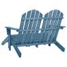 2-Seater Adirondack Chair & Ottoman - Blue Fir Wood