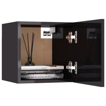 8 Piece High Gloss Grey TV Cabinet Set - Stylish Home Storage