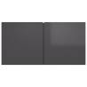 8 Piece High Gloss Grey TV Cabinet Set - Stylish Home Storage