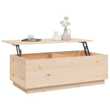 Elegant Solid Wood Pine Coffee Table - 100x50x35 cm