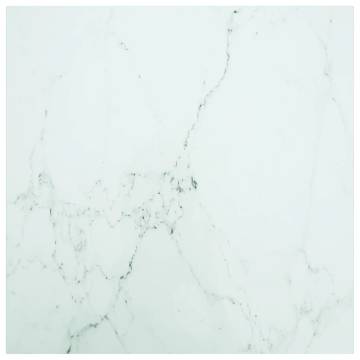 Stylish 80x80 cm Marble Design Table Top - Tempered Glass