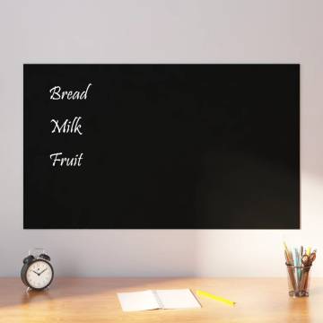 Wall-Mounted Magnetic Board Black 100x60 cm - Durable Glass