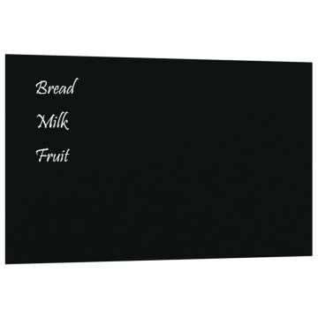 Wall-Mounted Magnetic Board Black 100x60 cm - Durable Glass