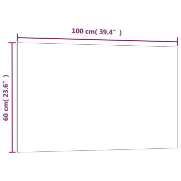 Wall-Mounted Magnetic Board Black 100x60 cm - Durable Glass