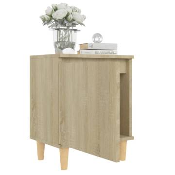 Scandinavian Bed Cabinets with Solid Wood Legs - 2 pcs | HipoMarket