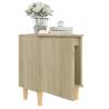 Scandinavian Bed Cabinets with Solid Wood Legs - 2 pcs | HipoMarket