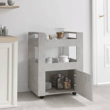 Kitchen Trolley Concrete Grey - Stylish Storage Solution